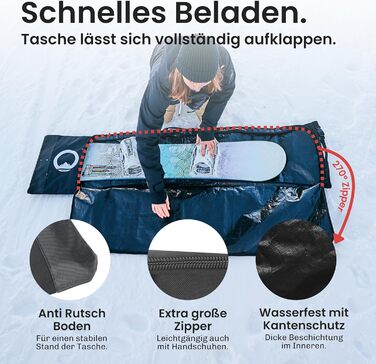 Сноуборд-сумка Otaro, регульована довжина 140–180 см, водонепроникна та з підкладкою. Також підходить для вейкборду, лиж. Для 2 пар лиж/сноуборду (червона). Сумка для сноуборду + чохол для черевиків