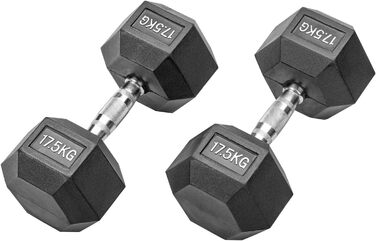 Гумові гантелі Hexagon Studio 35 кг (2x17,5 кг), чорні