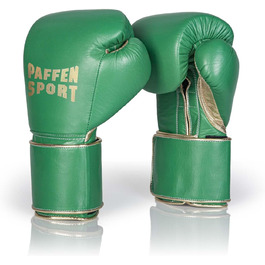 Боксерські рукавички Paffen Sport PRO Wide з клямкою для тренувань та спарингу (14 унцій, зелений/золотий)