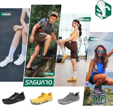 Чоловічі та жіночі трекінгові черевики SAGUARO Barfußschuhe (босоніжки) золотистого кольору, 45 EU - дихаючі, нековзні, мінімалістичні