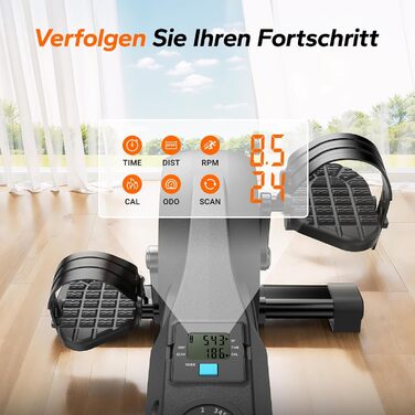 MERACH Педалетраннер для дому: міні-тренажер для літніх людей, тихий та з неслизькою поверхнею, з LCD-дисплеєм, 8 рівнів магнітного опору, переможець тесту 2025, велотренажер для столу в офіс
