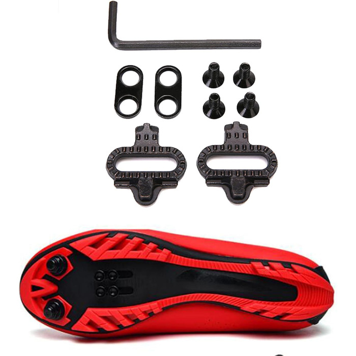 Велотуфлі для чоловіків та жінок MTB, Radsportschuhe, Mountainbike, кросівки, дихаючі, Outdoor, вело, Spin, білі (39 EU, червоний)