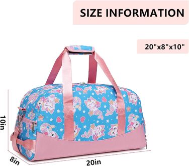 Спортивна сумка Kinder з відділенням для взуття, водонепроникна, для плавання (Русалка)