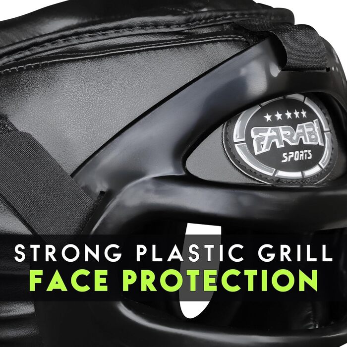 Захист голови 2-в-1 - Регульований шолом для бойових мистецтв з знімною сіткою для обличчя, повний захист обличчя. Підходить для ММА, муай-тай, кікбоксингу, спарингу. Чоловічий та жіночий, XL, чорний