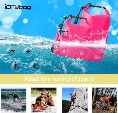 Водонепроникний мішок IDRYBAG 5L, червоний, для каякінгу, водних видів спорту та подорожей