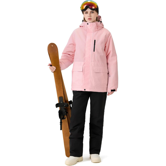 Жіночий комплект гірськолижний HOTIAN: куртка та штани, водонепроникний, вітронепроникний, теплий, для сноубордингу та гірськолижного спорту, M, DBK+BK