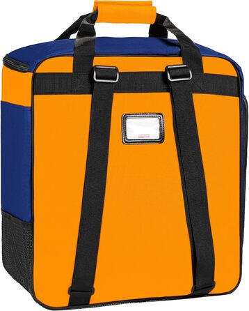 Чохол для лижних черевиків BRUBAKER з відділенням для шолома - Super Function. Сумка-рюкзак для лижних черевиків, синьо-помаранчевий колір