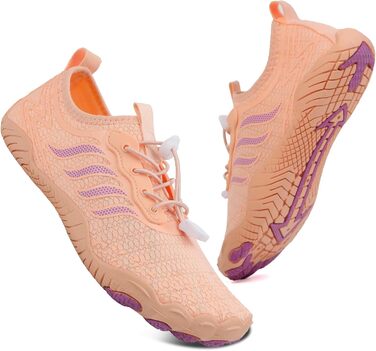 Чоботи для плавання чоловічі та жіночі, шкарпетки для пляжу, босі шкарпетки, літні плавальні черевики, аквашузи, швидко сохнуть, серфові черевики, рожеві, 38 EU