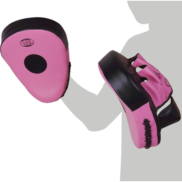 Рожеві лапи для боксу BAY® 'PINK i can...', вигнуті, 2 шт., PU-шкіра, для дівчат, жінок і дітей, тренувальні, для кікбоксингу, карате, тайського боксу