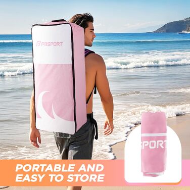 Надувний SUP дошка FBSPORT для сапсерфінгу, 335x84x15 см, рожева (з аксесуарами)