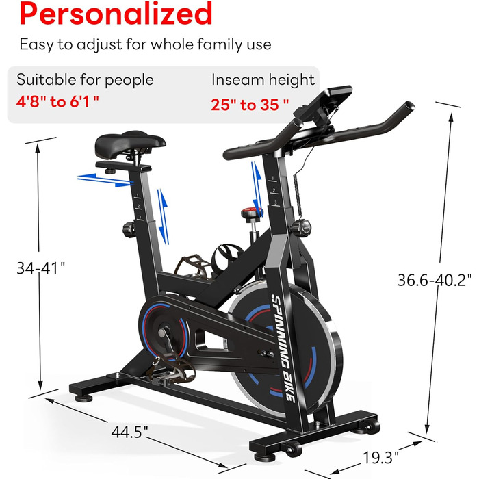 Шосений велотренажер Soges з магнітним опором, спінінг-байк, фітнес-велосипед з монітором пульсу та LCD-дисплеєм, підставка для планшета, до 150 кг, чорний