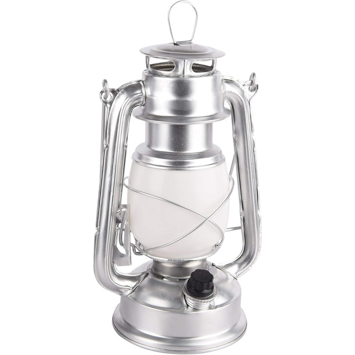 Ліхтар намету ChiliTec LED, вінтажний дизайн, регулювання яскравості, сріблястий, 23 см