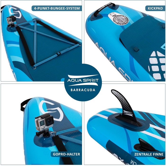 Надувна SUP-дошка Aqua Spirit 320x81x15 см, комплект каяк-набір з веслом, рюкзаком, насосом та аксесуарами, для дорослих початківців і експертів, 2 роки гарантії