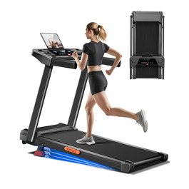 Біговий тренажер UMAY для дому, складаний, 12 км/год, з монітором серцевого ритму, 2.5PS/1800W, 12 програм тренувань, 10% нахил, ефективна амортизація