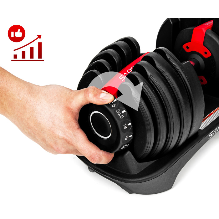 Регульовані гумовані гантелі Sapphire, 1 x 24 кг