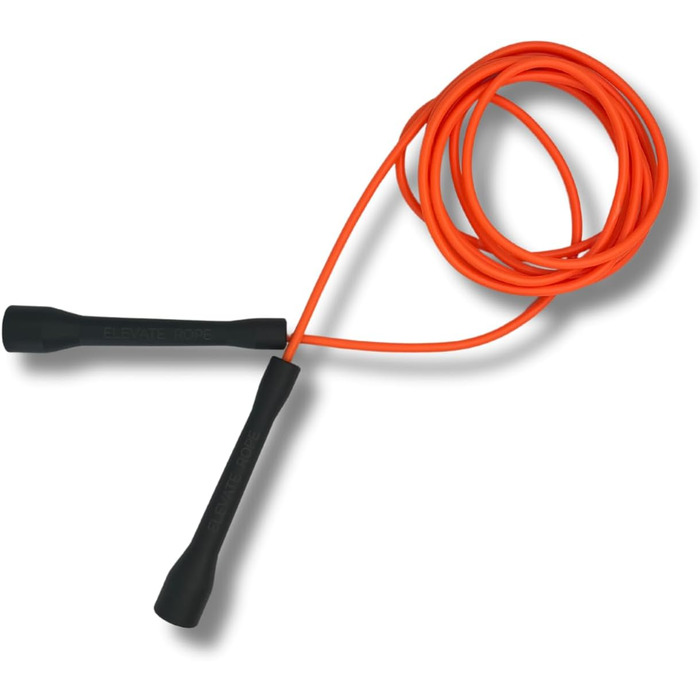 Стрибкове канат для боксерів: професійний спортивний канат Elevate Rope - регульований канат для швидкості - для боксерів та інших видів спорту - для занять в приміщенні та на вулиці - фітнес-канат (Помаранчевий/Чорний)