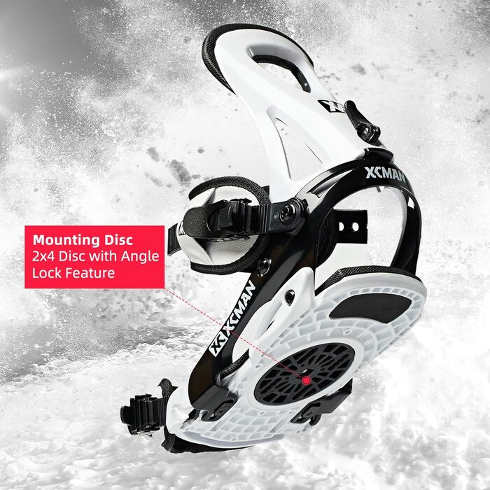 Кріплення для сноуборду XCMAN Outdoors All-Mountain, чорно-білі, розмір 6-9 US (37-41 EU)