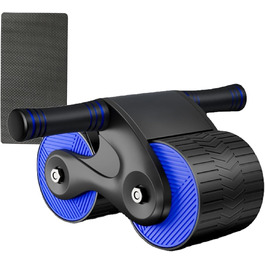 AB Wheel TWSOUL: тренажер для пресу з автоматичним відскоком та килимком, для зміцнення м'язів кора (Блакитний)