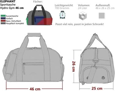 Спортивна сумка для фітнесу 24 л з відділенням для взуття, водовідштовхувальна, для жінок, чоловіків і дітей, гімнастична сумка Hydo 12891 + пляшка для води, синя