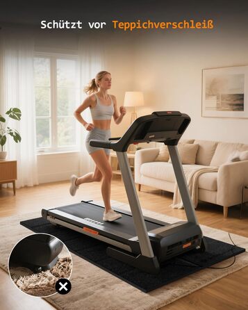 Захисний килимок під бігову доріжку та тренажери, шумопоглинаюча підкладка для підлоги (килим, ламінат), 183 x 81 x 0.6 см