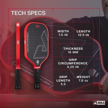 Падл для піклболу JOOLA Vision/Double Vision з SK-фолією та USAP-сертифікацією (Perseus Double Vision - Ignite Red)