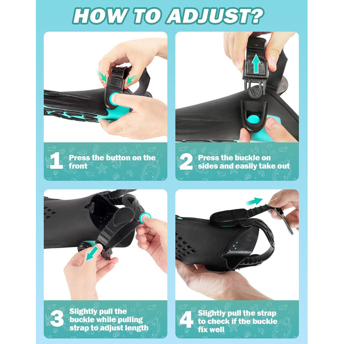 Набір для снорклінгу для дорослих: маска з панорамним оглядом та регульовані ласти, чорний/зелений, L/XL маска + S/M ласти