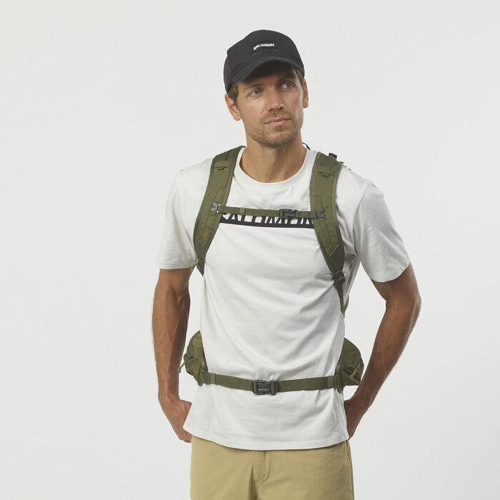 Рюкзак Salomon Trailblazer 30 л унісекс для туризму, легкий, універсальний, зручний (оливковий, чорний)