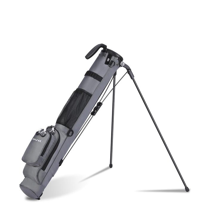 Гольф сумка MAZEL з роздільником на 2 сторони, 2 кишені, регульовані плечові ремені, високоякісний 900D нейлон, легкий матеріал, сіра гольф сумка-олівець для чоловіків та жінок