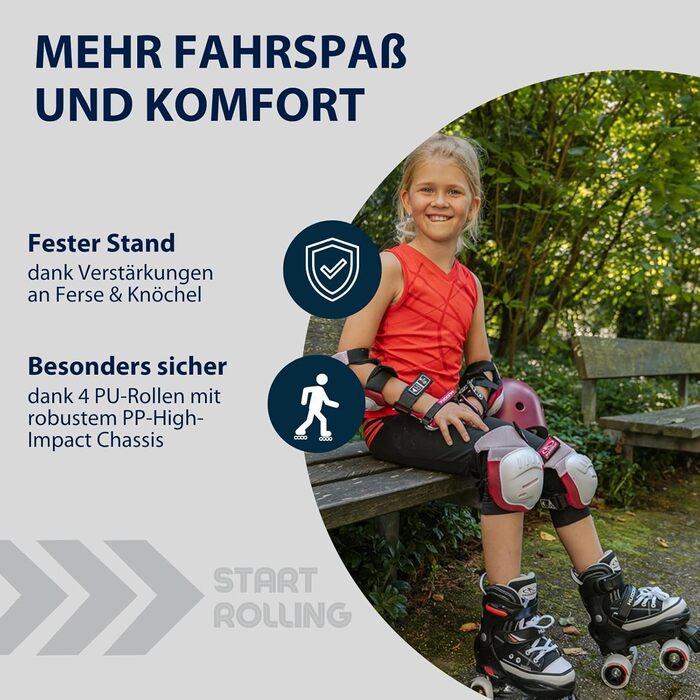 Роликові ковзани Hudora чорного кольору, регульовані, ABEC 3 Carbon, нейлонові черевики, алюмінієвий трюк, розмір 32-35, для дітей та підлітків