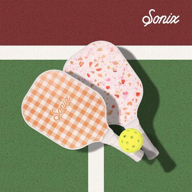 Набір для піклболу Sonix: 2 ракетки, 4 м'ячі, сумка. Поверхня з скловолокна, схвалено USAPA, дизайн Sherbet Konfetti