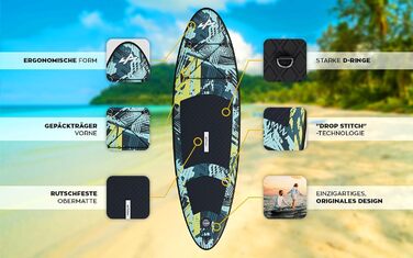 Надувне SUP для підлітків Athler Splash 50 з сидінням та аксесуарами - SUP/Каяк, Комплект з рюкзаком, веслом, насосом, шнуром, фінами