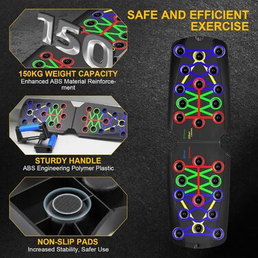 Flintronic Тренажер для віджимань 28 в 1: Фитнес-дошка для всього тіла, компактна та портативна