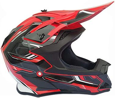 Мотошолом YASE Cross для мотокросу, ендуро, даунхілу: повний захист обличчя, MTB, Moped/ATV (чорний/червоний/білий, XL 58-59 см)