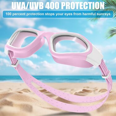 Окуляри для плавання Winline (унісекс) з антифогом, UV-захистом, водонепроникні, прозорі лінзи (Пастельно-фіолетово-білі)
