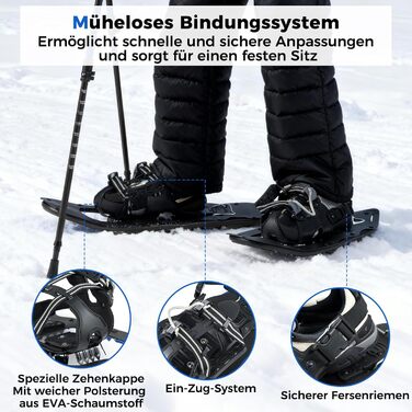 Шнеки COSTWAY з підйомником, розмір EUR 35-45, до 68/90 кг, комплект з трекінгових палиць та сумки