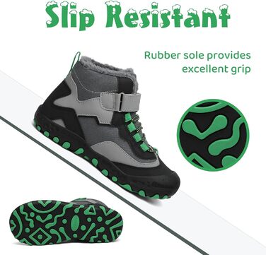 Дитячі зимові черевики Mishansha: теплі, водонепроникні, антиковзаючі, р.24-38 (EU 28), чорні