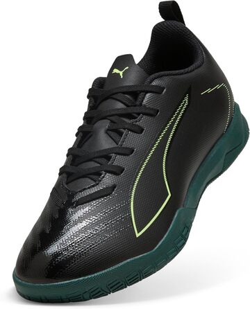 Дитячі футбольні бутси PUMA Ultra 6 Play It Jr для гри на твердих поверхнях (32 EU, Puma Black Fizzy Light Green)