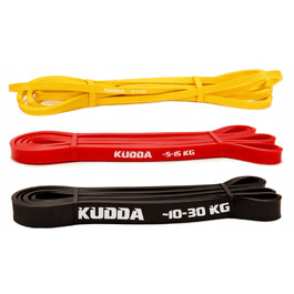 Набір фітнес-резинок Powerband Kudda (3 шт.), 2-30 кг