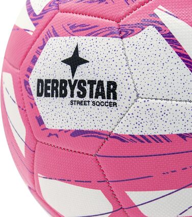 М'яч для вуличного футболу Derbystar Street Soccer, розмір 5, біло-рожевий, для відпочинку, 5 яскравих кольорів