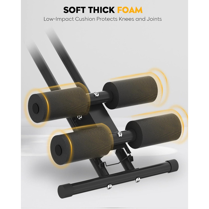 Тренування пресу вдома: Bauchmuskeltrainer - компактний складний тренажер для пресу, фітнес-обладнання для чоловіків та жінок (чорний)