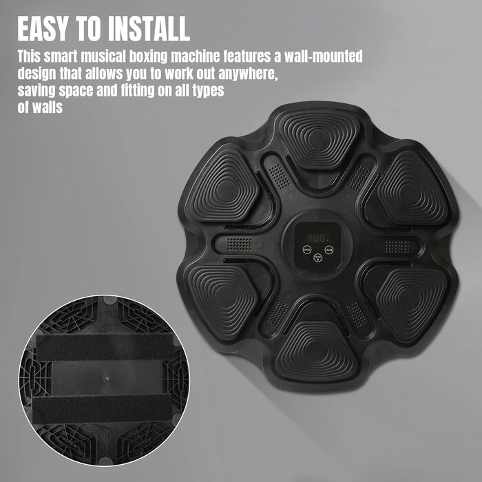 Музична скринька з Bluetooth, 9 режимів швидкості, настінна, LED, електронна, з інтелектуальним підрахунком, чорна, з дитячими рукавичками