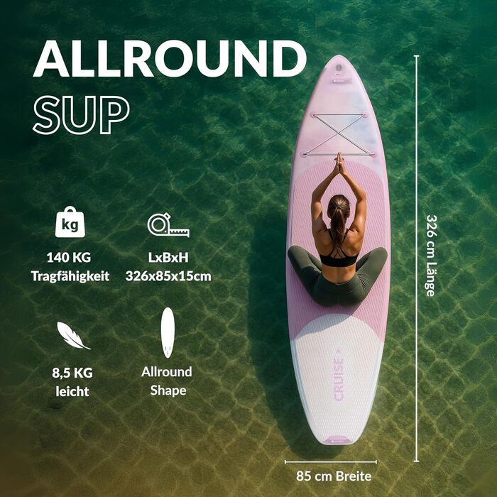 Надувний SUP-борд NOARD I 326x76x15см | SUP-борд для серфінгу | З аксесуарами | Для початківців та професіоналів | Дизайн Batik Flower
