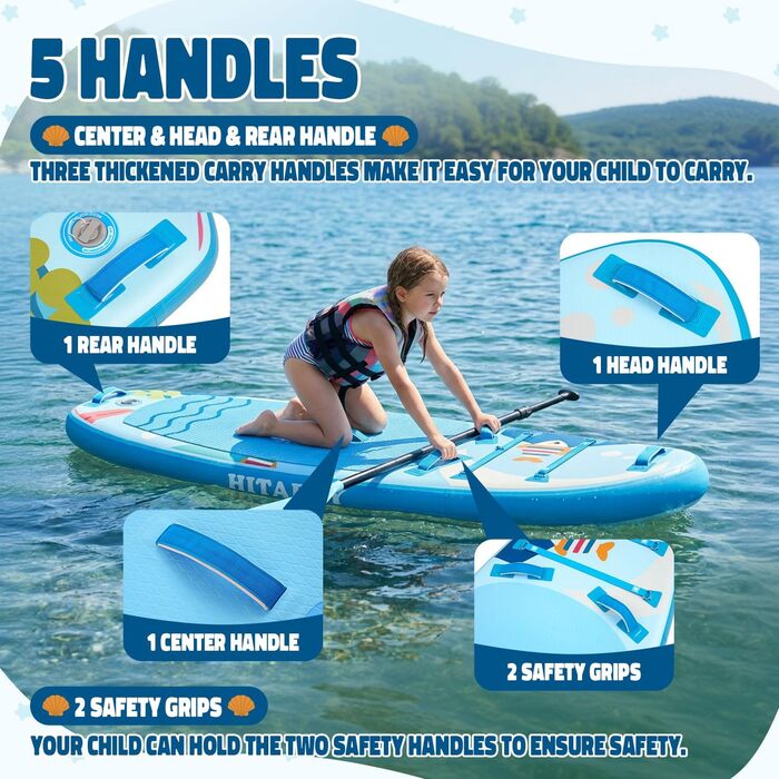 Надувне SUP-борд для дітей та підлітків. Комплект з аксесуарами. Макс. вага: 75/80/120 кг. Дизайн 