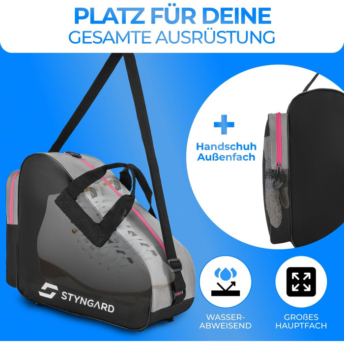 Сумка для ковзанів STYNGARD Montreal (Чорно-рожева) - для ковзанів та роликів, міцна тканина