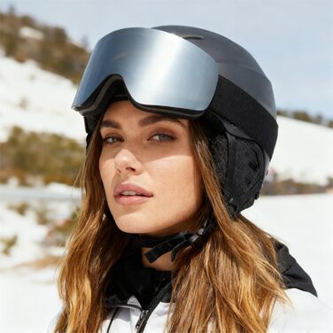 Скі-маска VCOROS OTG для унісекс: захист від сонця, протитуманне покриття, регульована, срібно-білий/чорно-срібний (VLT13%)