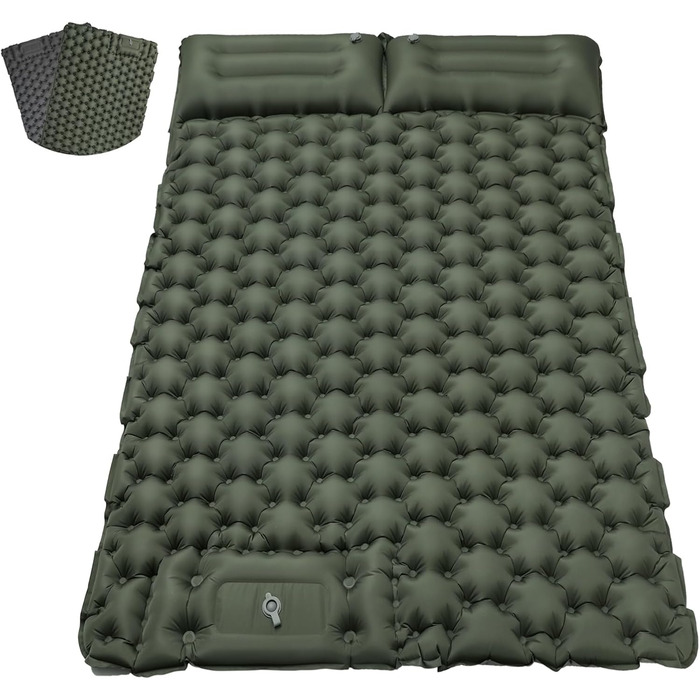 Кемпінговий килимок Satisure для 2 осіб: самонадувний, водовідштовхувальний, з насосом, для відпочинку на природі, на воді та в авто