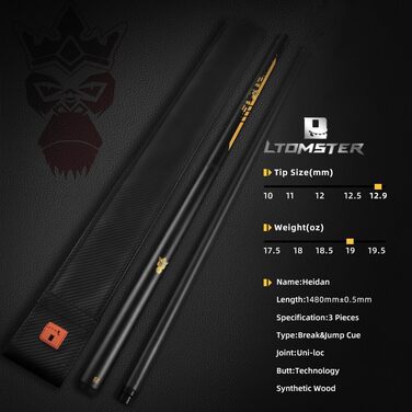 YEUEK Little Monster Springqueue, карбонове, 553 мл, з м'якою сумкою, чорний