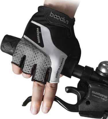 Велосипедні рукавички для чоловіків та жінок, напівпальцеві, дихаючі, антиковзні - сірий колір, розмір M