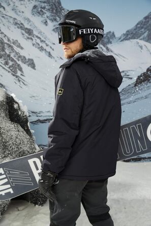 Зимова куртка MAGCOMSEN для чоловіків: тепла, водонепроникна, з капюшоном. Підходить для катання на сноуборді, активного відпочинку та роботи. Розмір L, чорний колір.