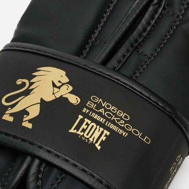 Боксерські рукавички Leone 1947 чорно-золоті для боксу, кікбоксингу та тайського боксу (14 унцій)